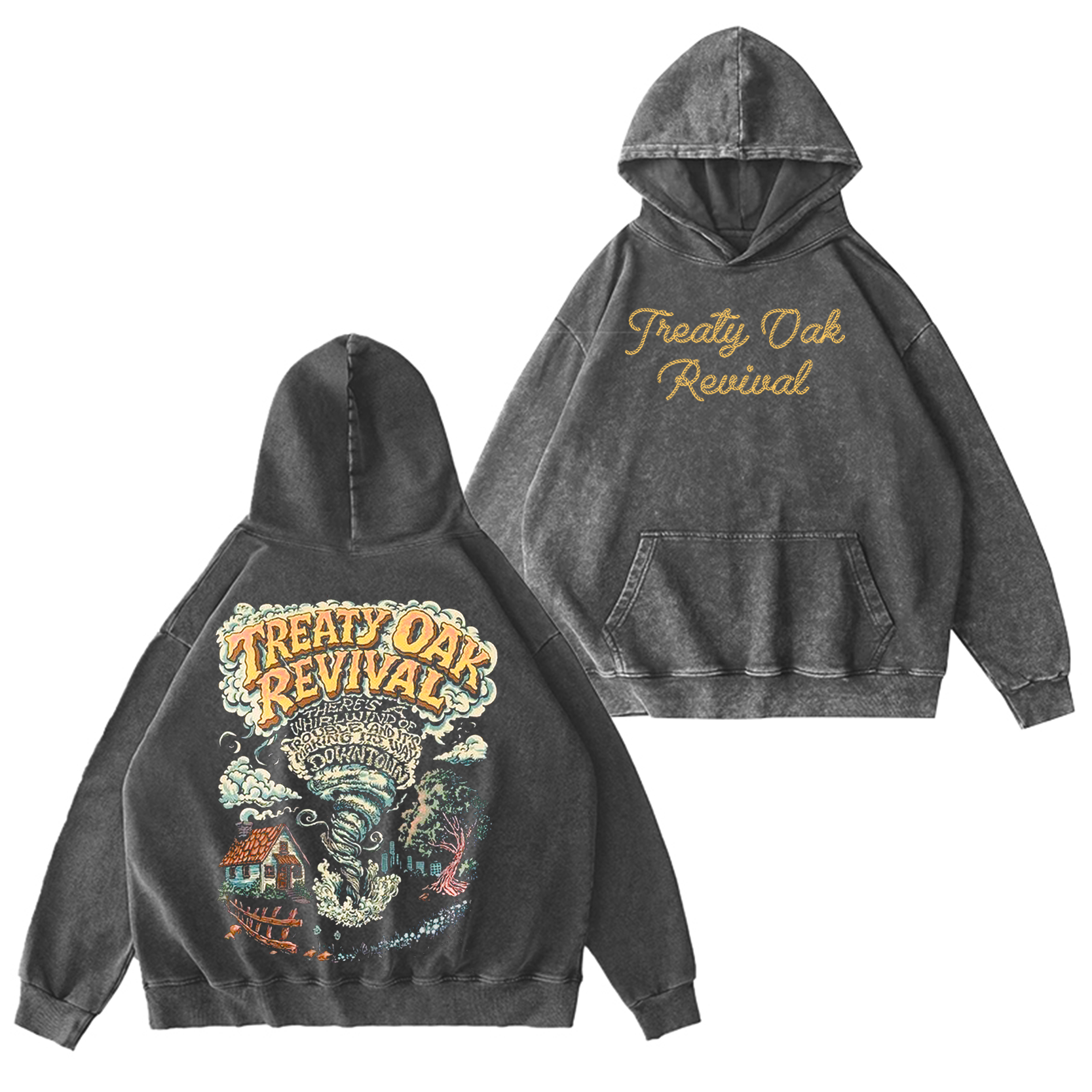 Vintage Treaty Oak Revival  Washed Unisex Hoodie