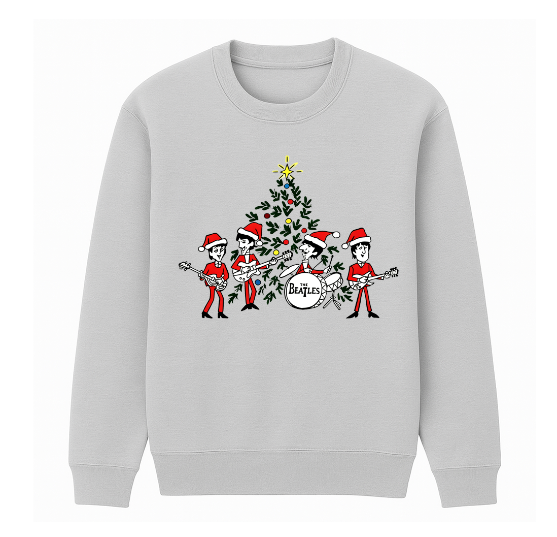The Beatles Christmas Unisex Cotton Creneck Sweatshirt