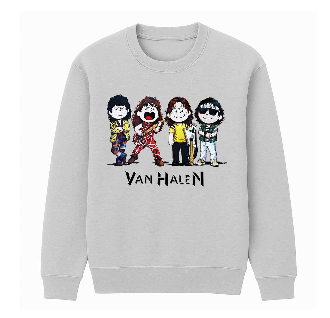 Van Halen Cartoon Cotton Unisex Crewneck Sweatshirt