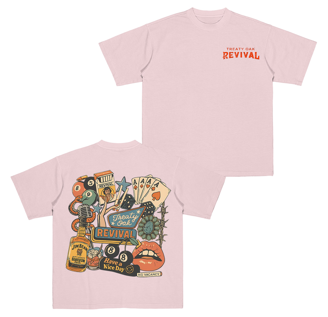 Treaty oak Revival,Retro Bar Cowboy Graphic  Cotton Unisex T-shirt