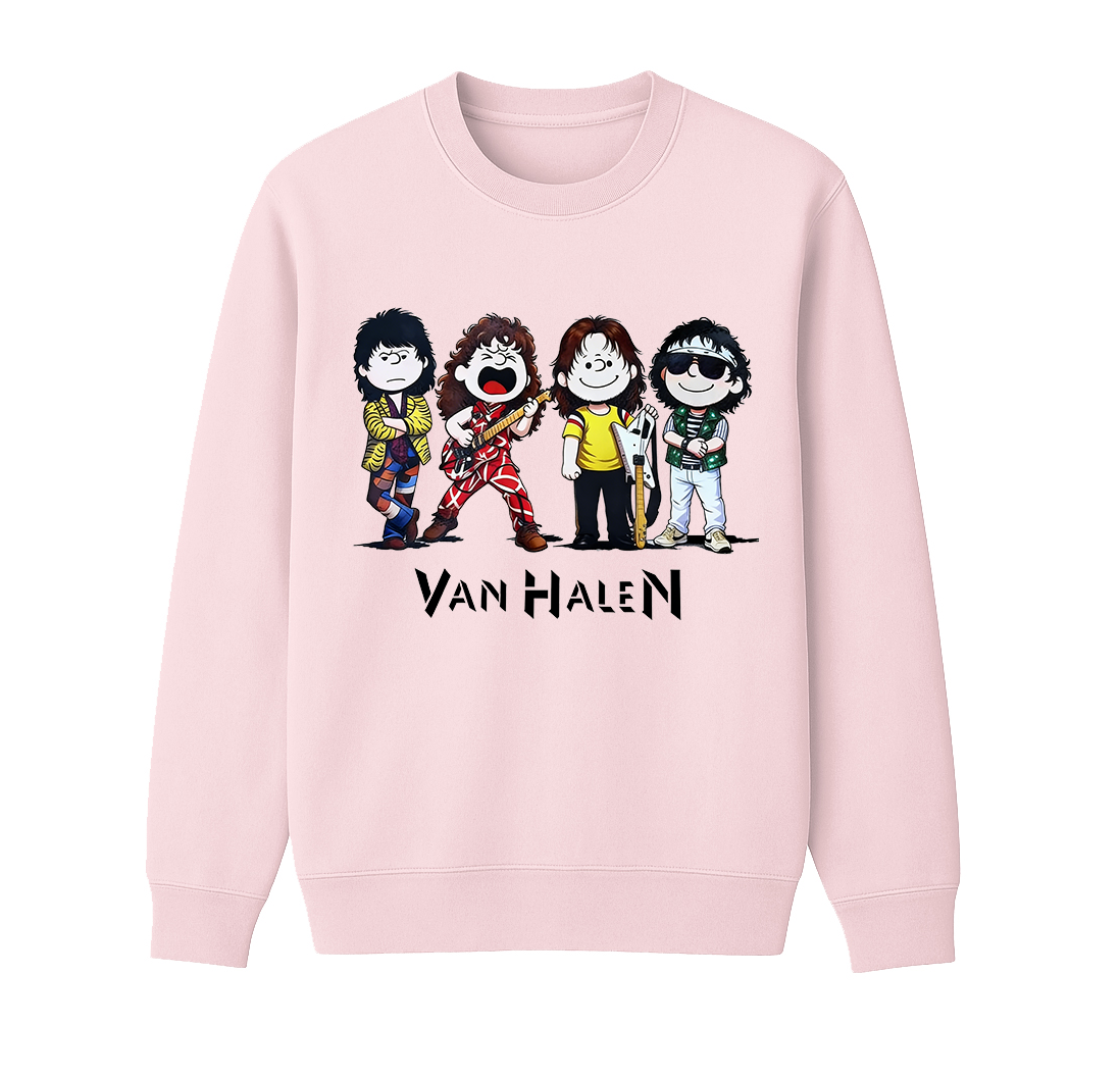 Van Halen Cartoon Cotton Unisex Crewneck Sweatshirt