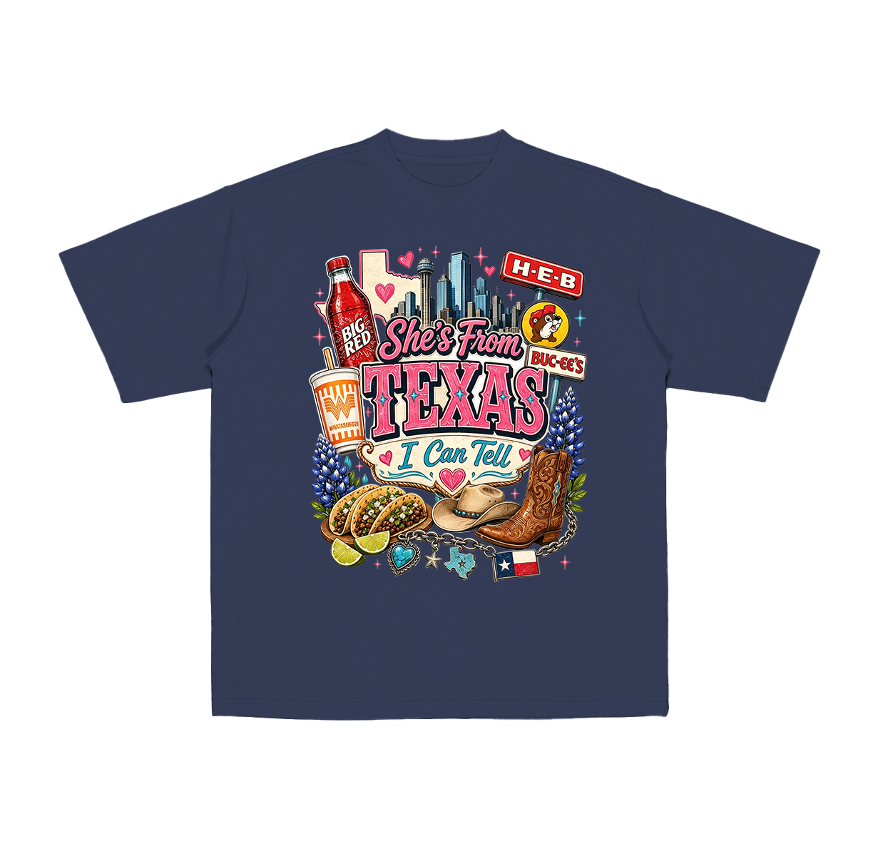 She's From Texas I Can Tell ,Ella Langley Vintage Texas Pride Graphic Cotton Unisex T-shirt