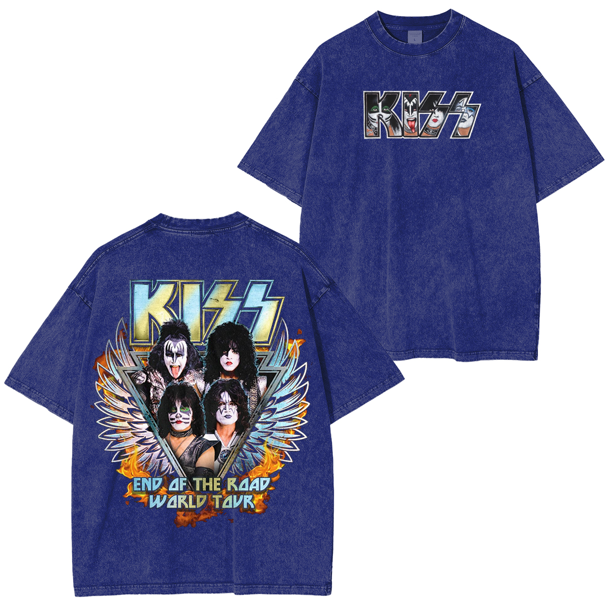 KISS End Of The Road Wings Washed Unisex T-Shirt