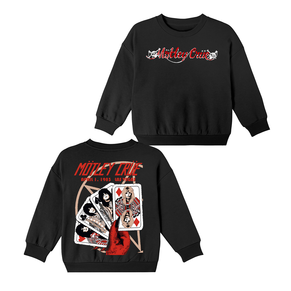 Motley Crue Vintag Cotton Unisex Kids Crewneck Sweatshirt