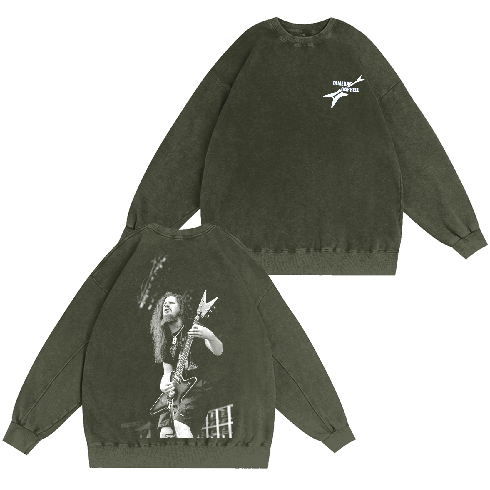 Dimebag Darrell,Pantera Unisex Washed Crewneck Sweatshirt