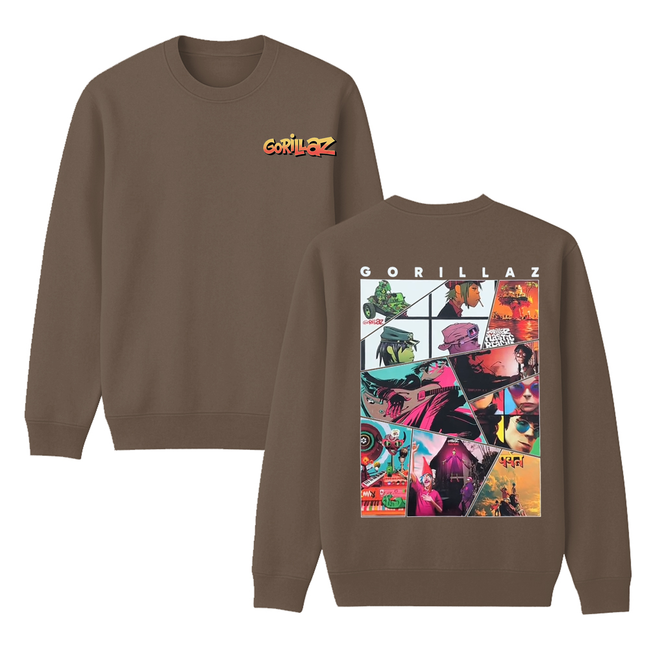 Gorillaz, Rock Music  Unisex Cotton Creneck Sweatshirt