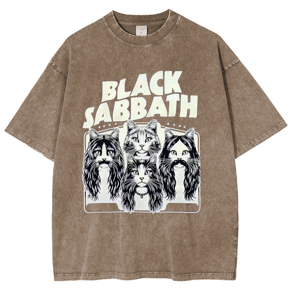 Cat Sabbath Washed Unisex T-Shirt