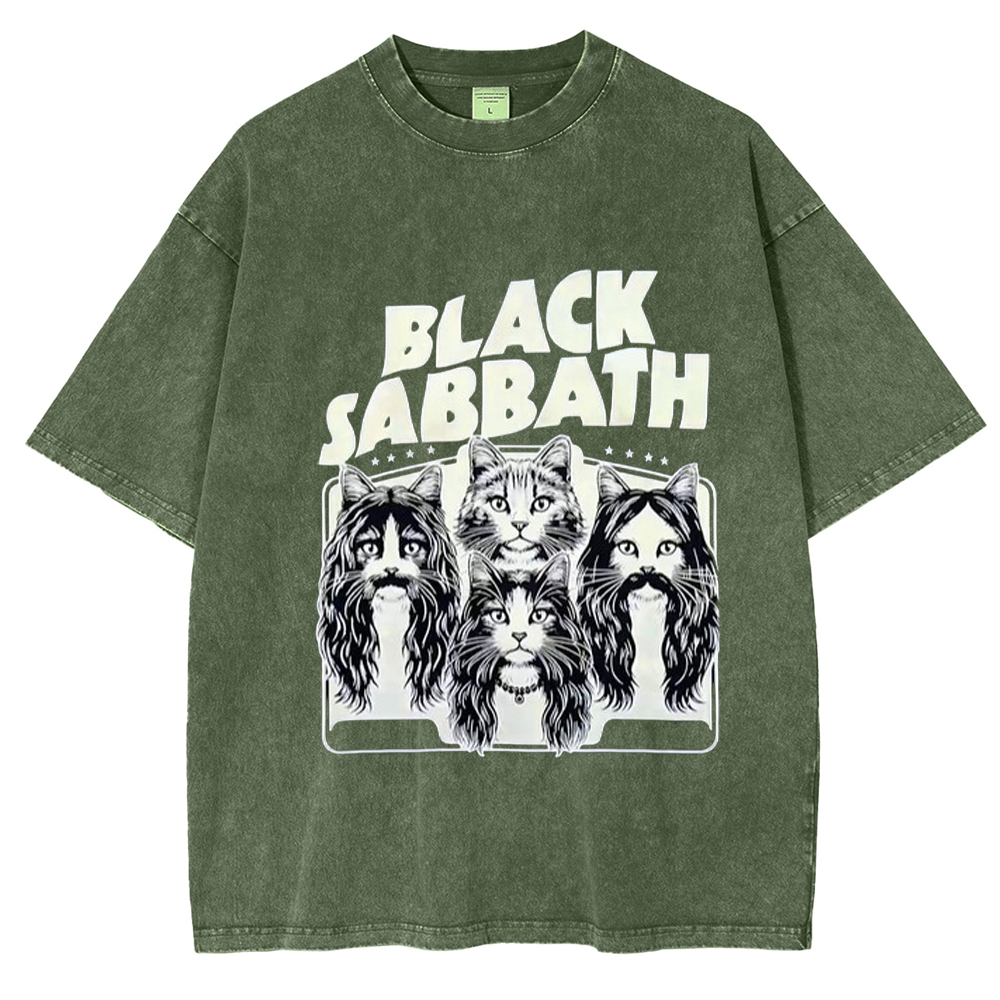 Cat Sabbath Washed Unisex T-Shirt