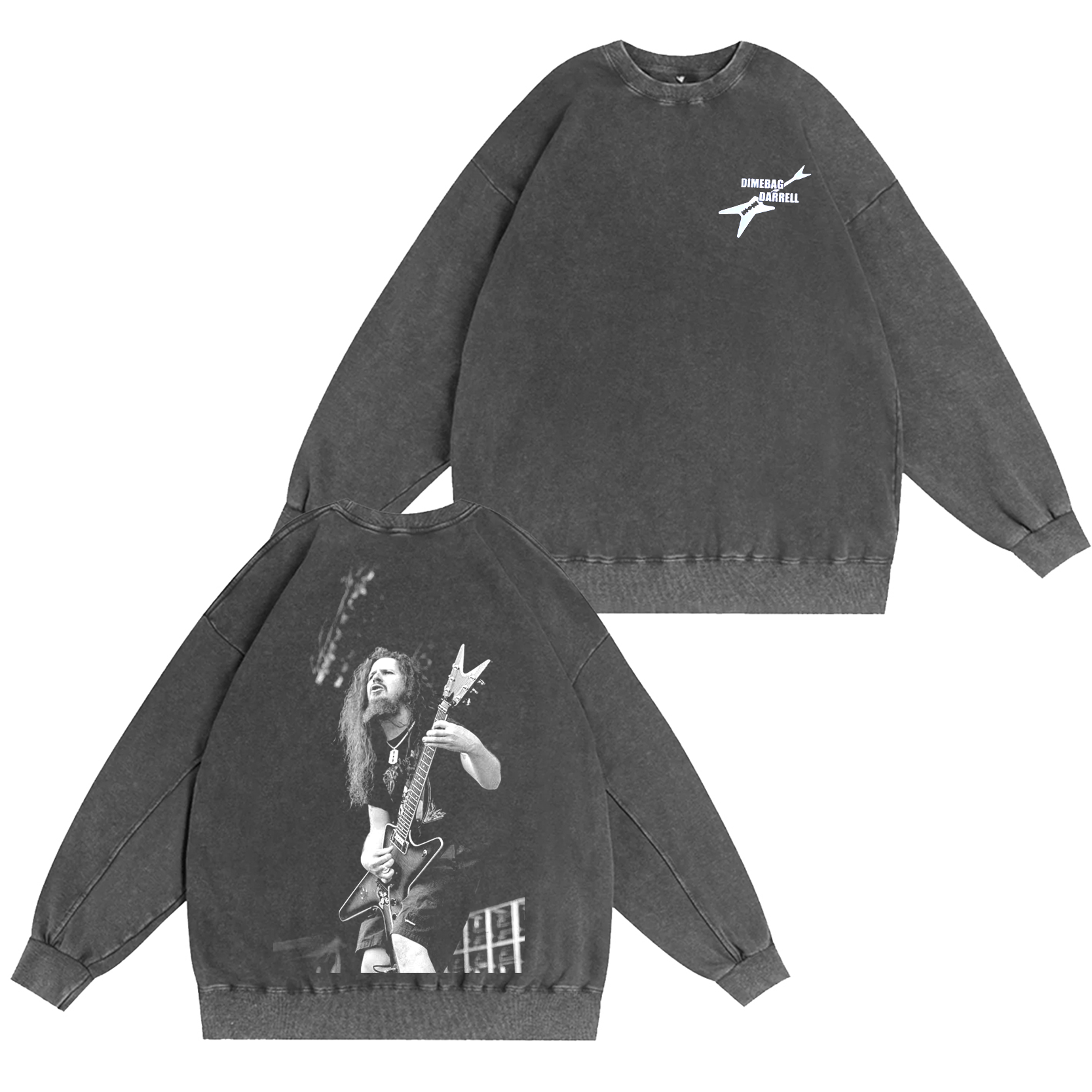 Dimebag Darrell,Pantera Unisex Washed Crewneck Sweatshirt