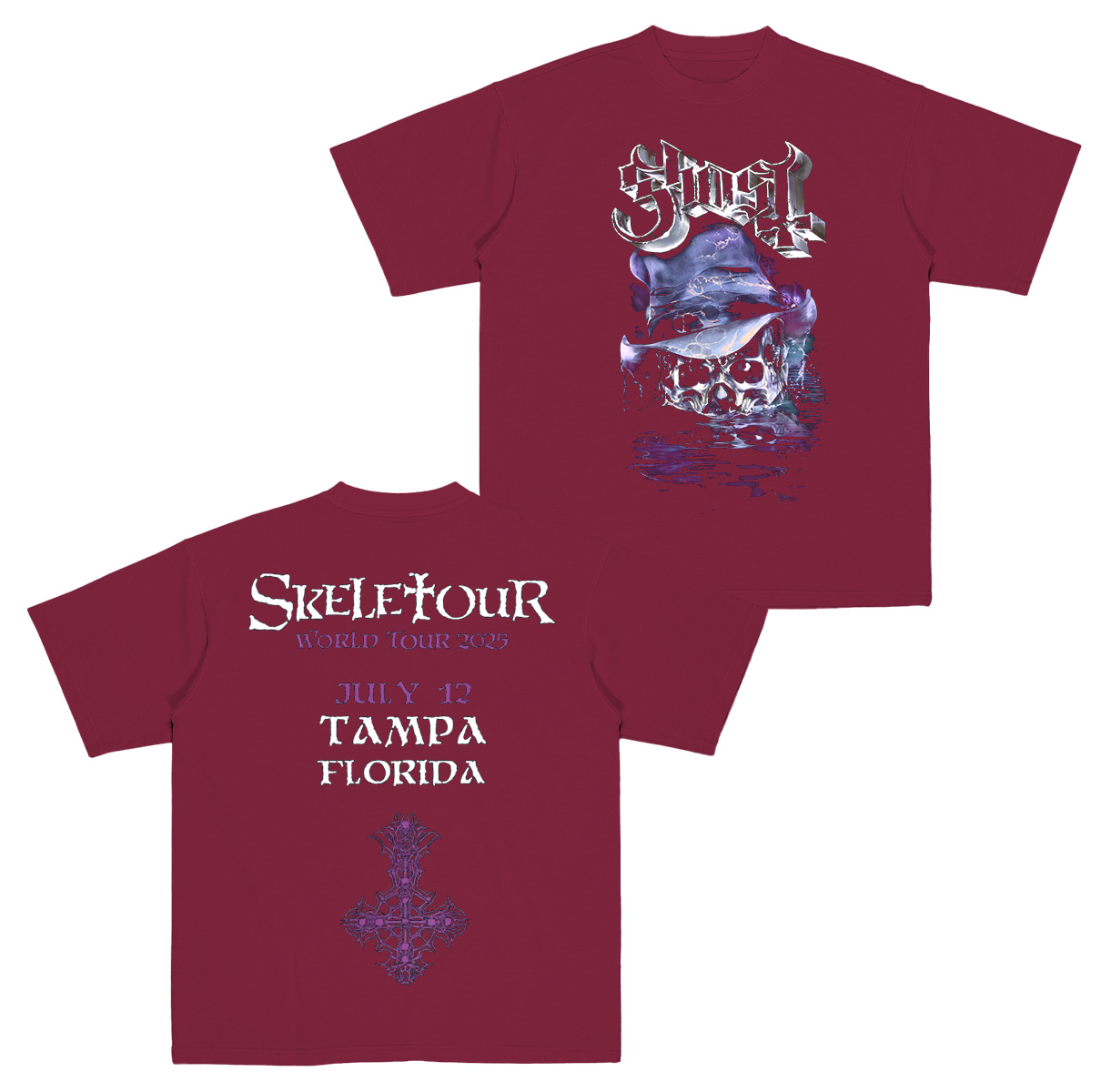 Ghost Band Skele Tour 2025 Cotton Unisex T-shirt