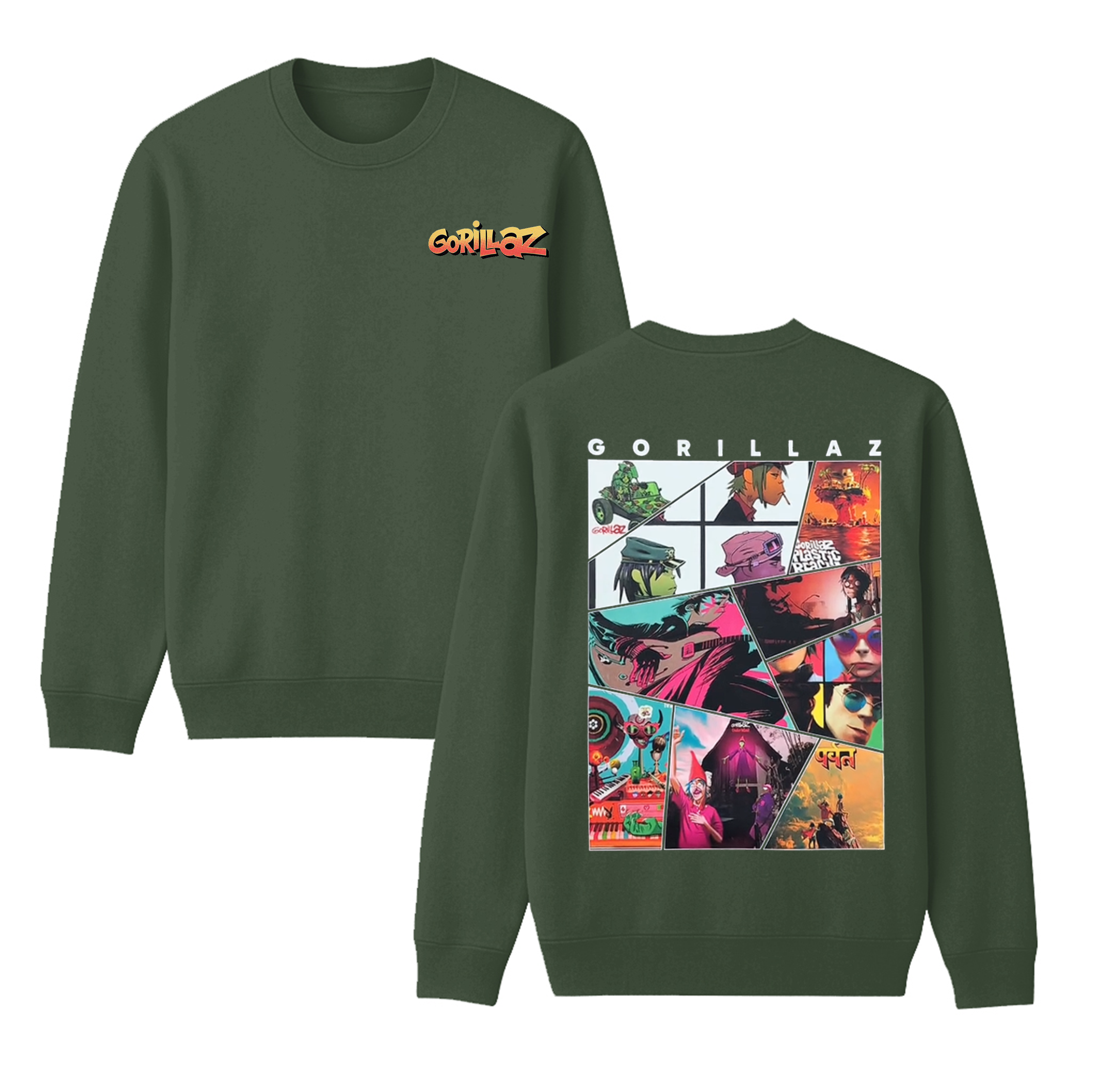 Gorillaz, Rock Music  Unisex Cotton Creneck Sweatshirt