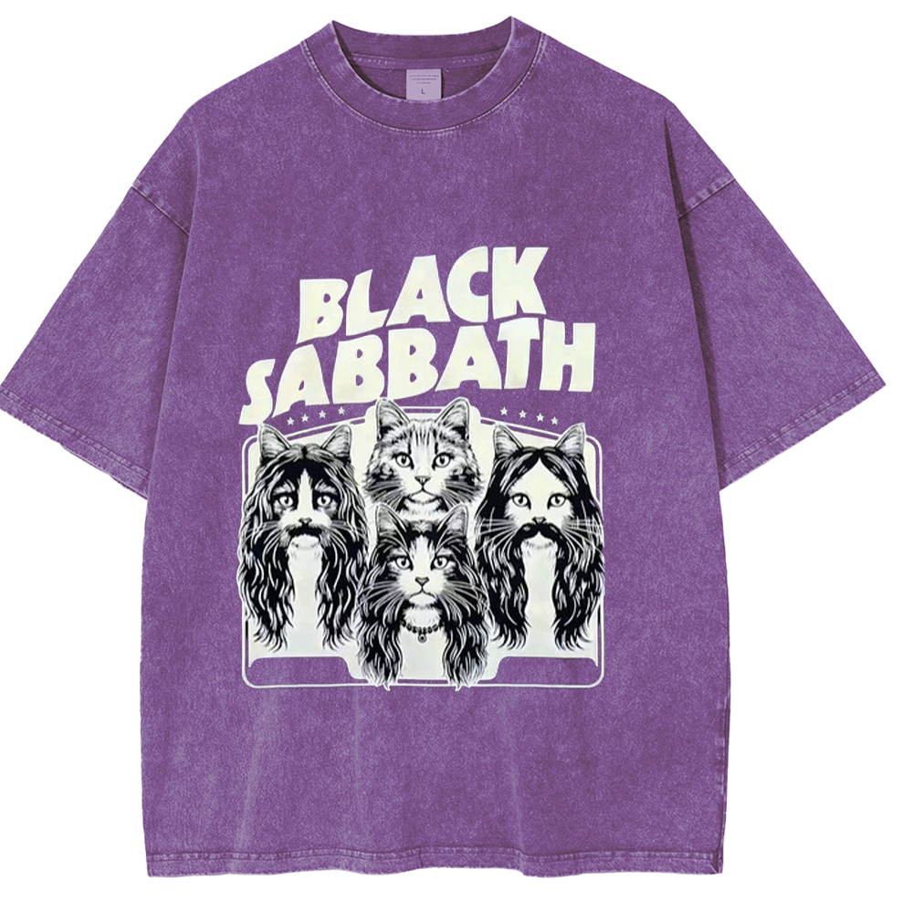 Cat Sabbath Washed Unisex T-Shirt