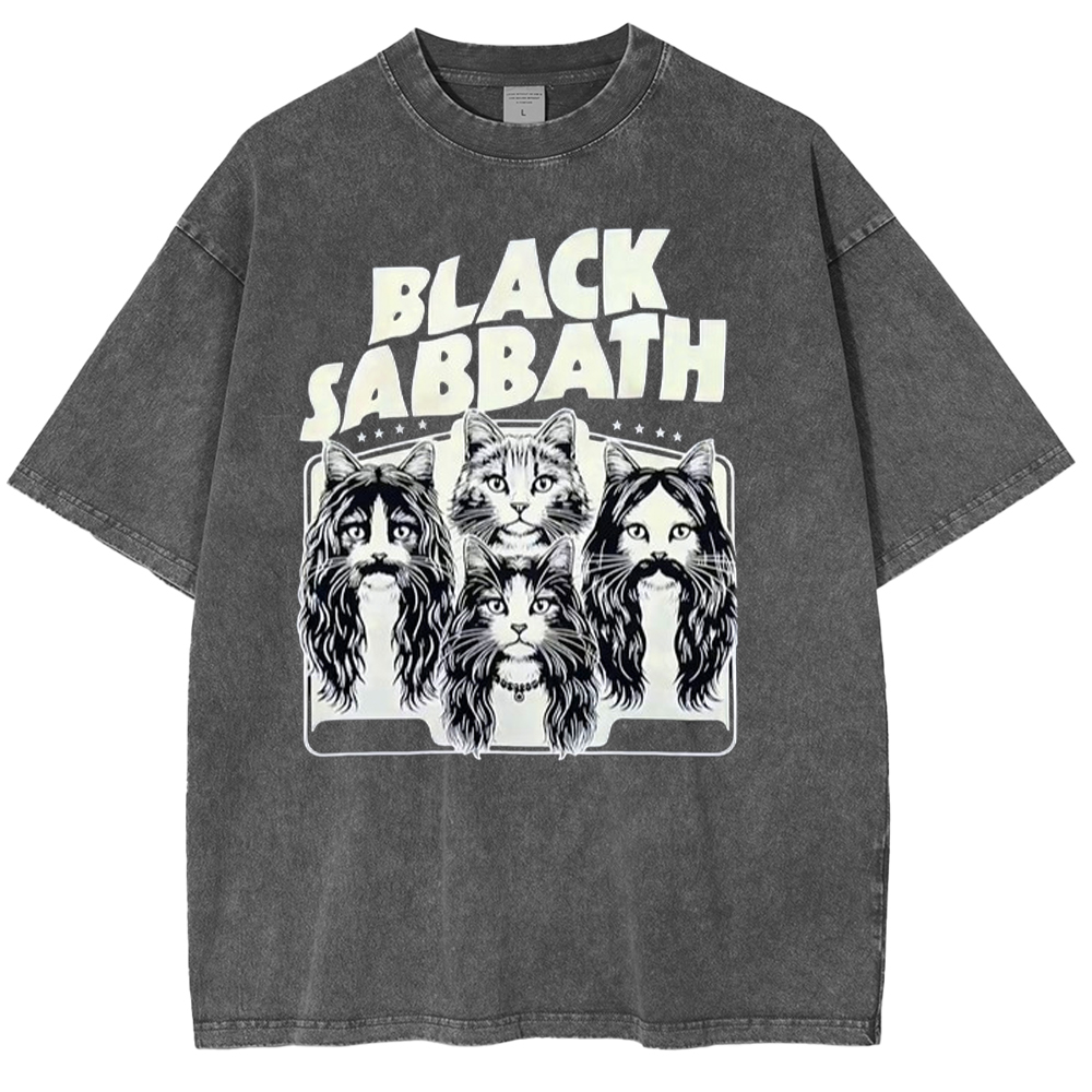 Cat Sabbath Washed Unisex T-Shirt