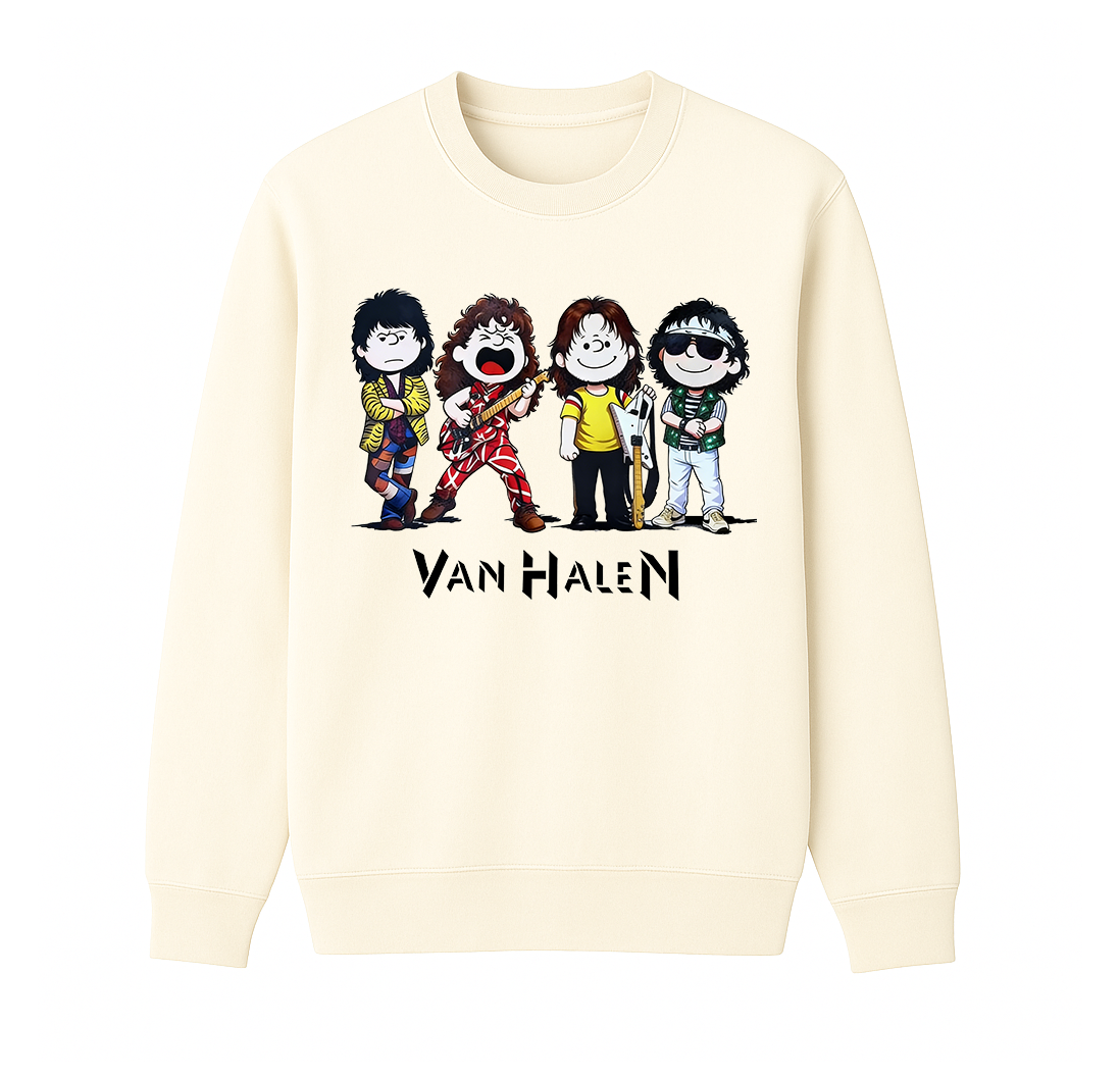 Van Halen Cartoon Cotton Unisex Crewneck Sweatshirt