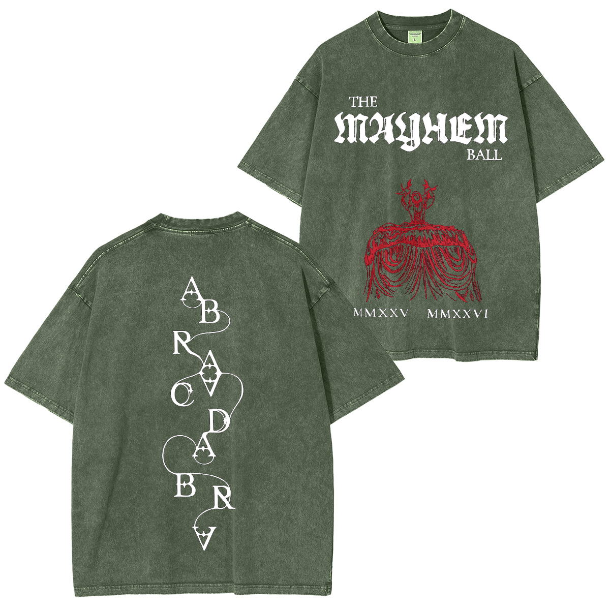 Mayhem Ball Red Dress,Abra-Ca-Dabra Washed Unisex T-Shirt