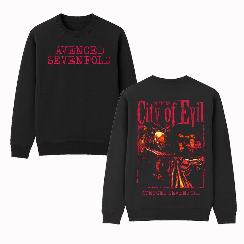 Avenged Sevenfold City Of Evil 20th Anniversary Unisex Cotton Creneck Sweatshirt