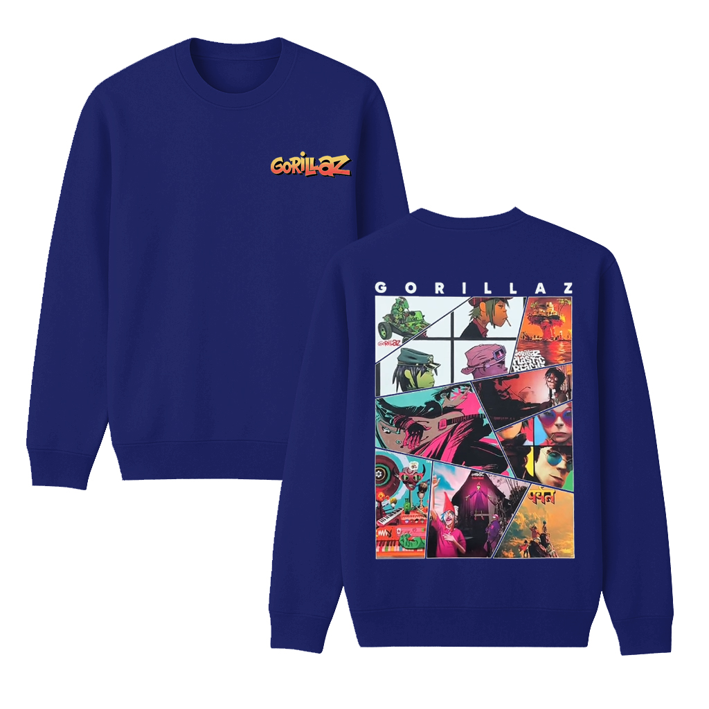 Gorillaz, Rock Music  Unisex Cotton Creneck Sweatshirt