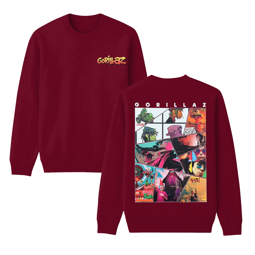 Gorillaz, Rock Music  Unisex Cotton Creneck Sweatshirt