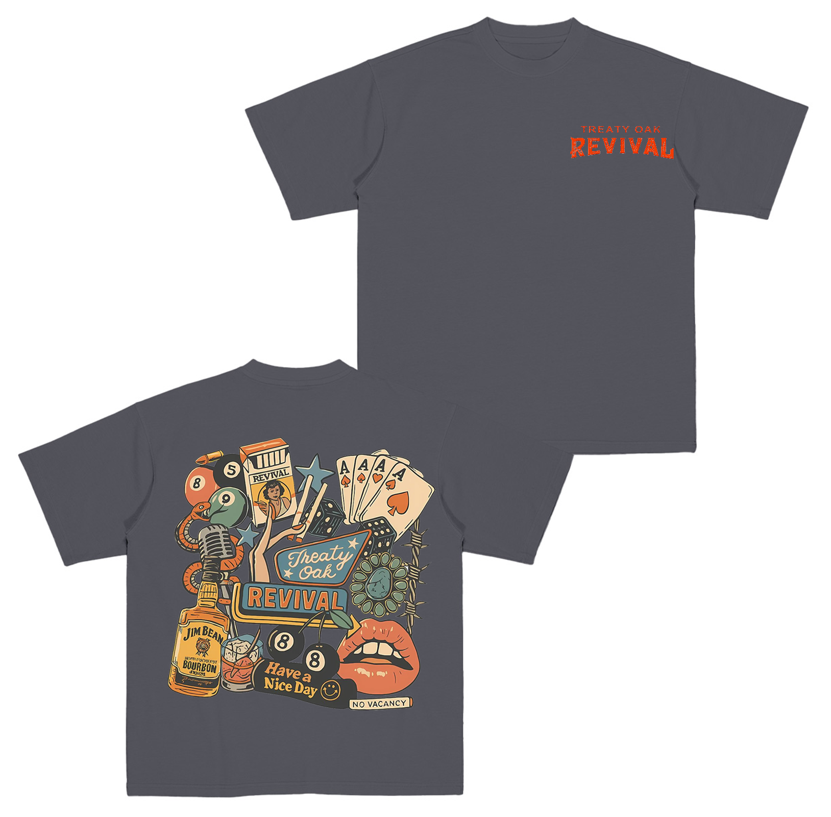 Treaty oak Revival,Retro Bar Cowboy Graphic  Cotton Unisex T-shirt