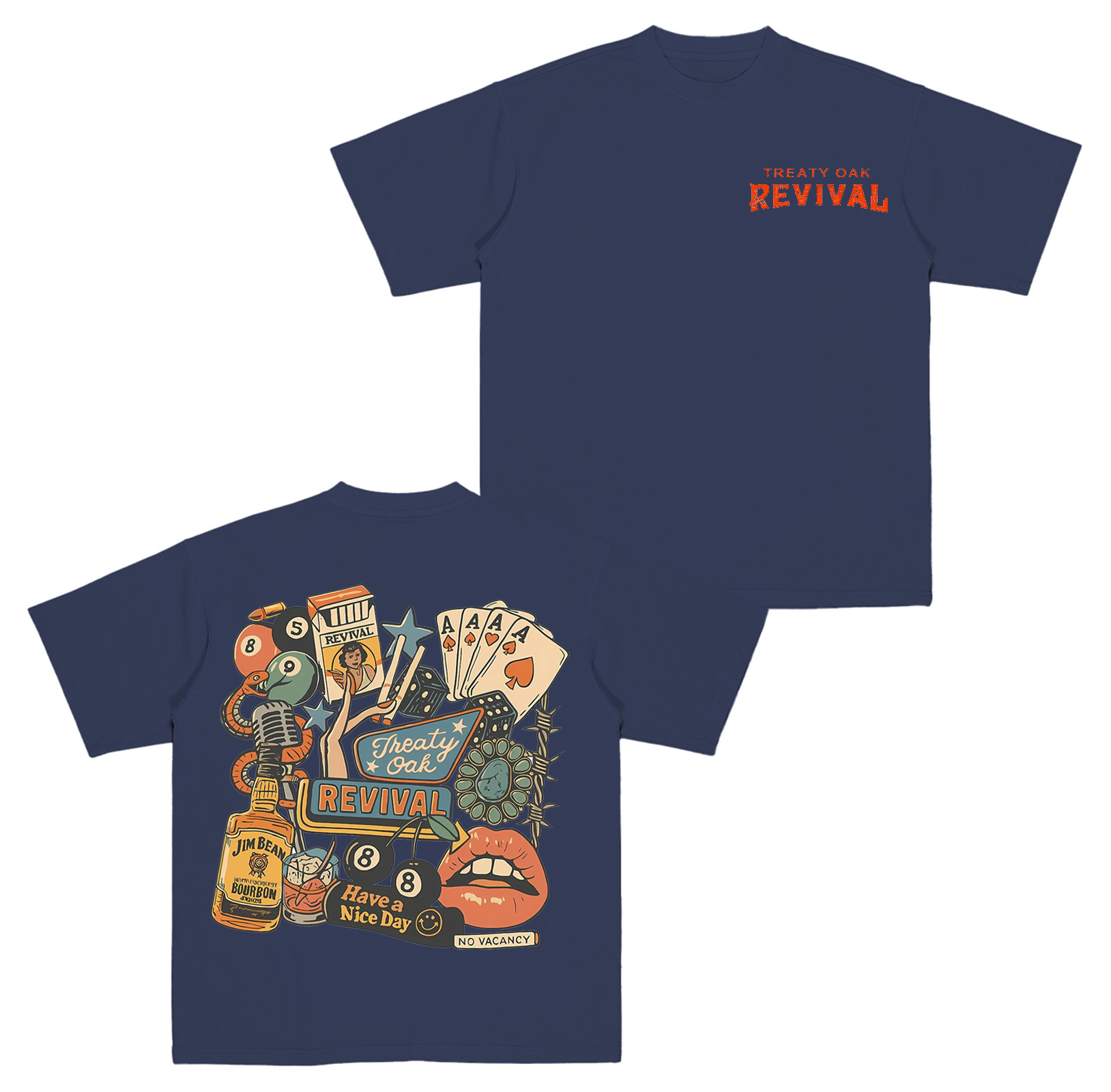 Treaty oak Revival,Retro Bar Cowboy Graphic  Cotton Unisex T-shirt
