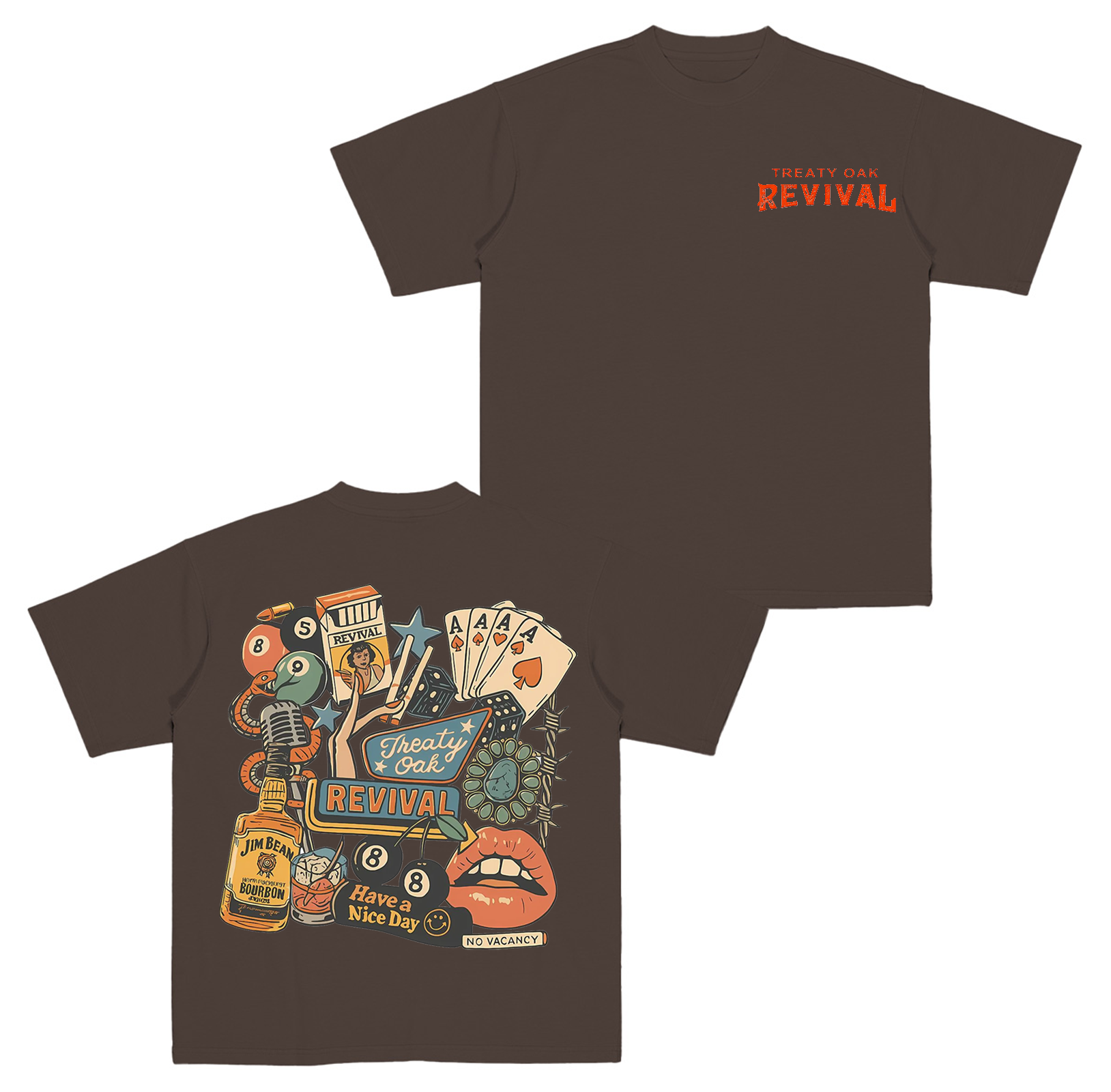 Treaty oak Revival,Retro Bar Cowboy Graphic  Cotton Unisex T-shirt