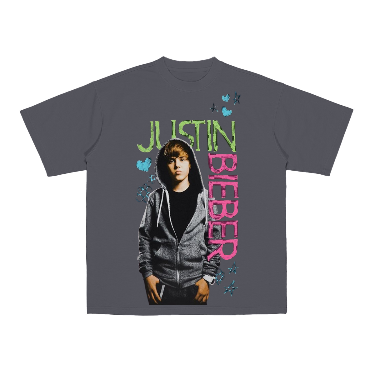 Justin Bieber Hearts & Stars Portrait Cotton Unisex T-shirt