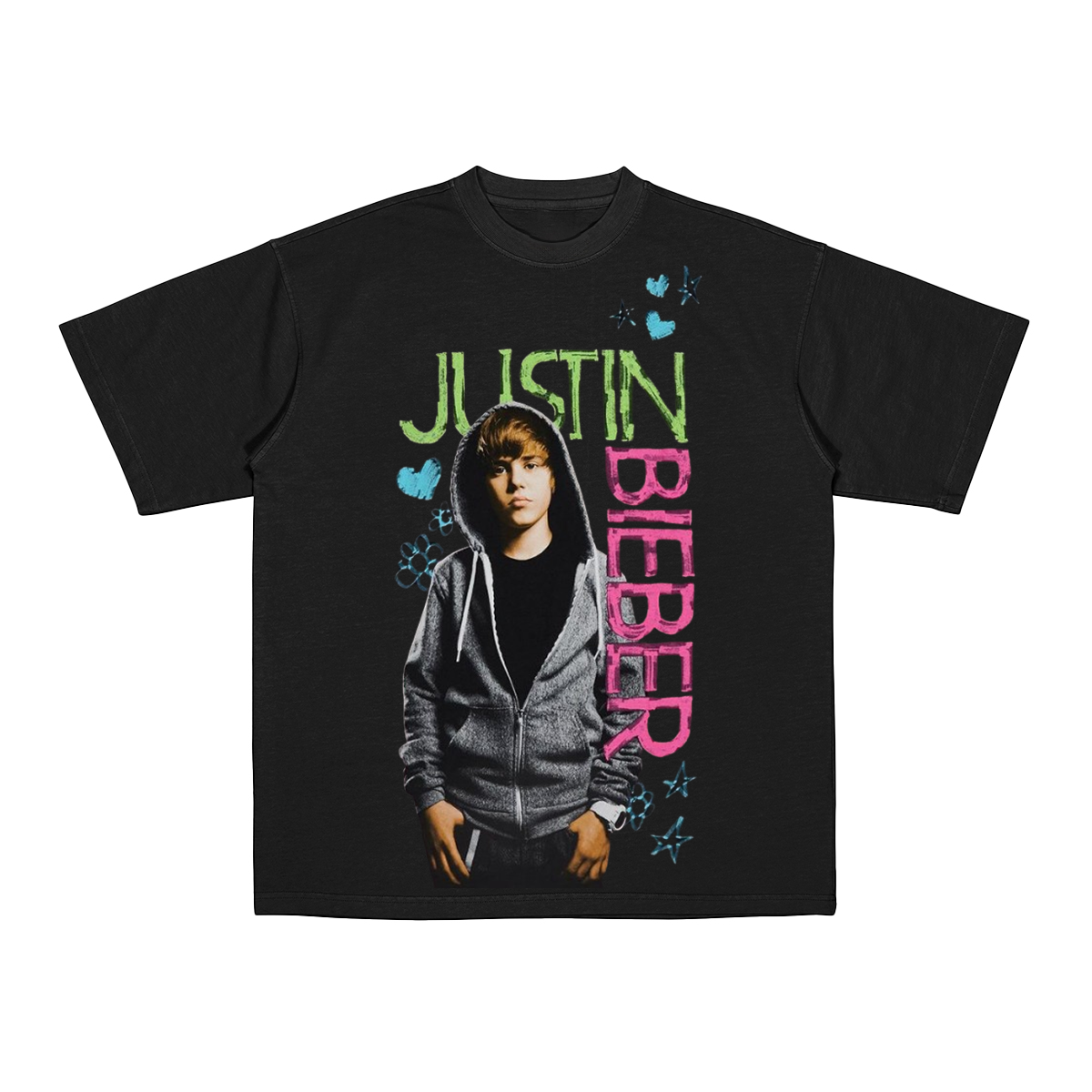 Justin Bieber Hearts & Stars Portrait Cotton Unisex T-shirt