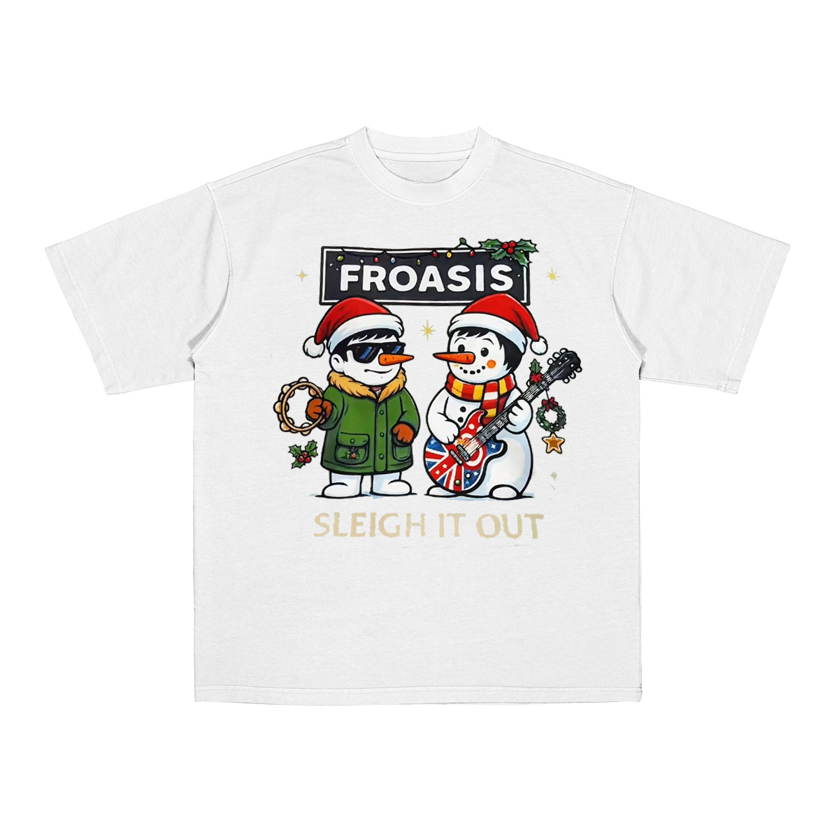 Christmas vibes on Oasis Cotton Unisex T-shirt