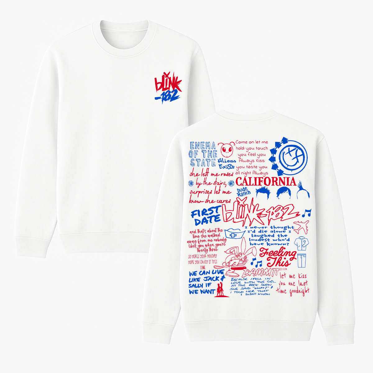 Blink 182 Unisex Cotton Creneck Sweatshirt