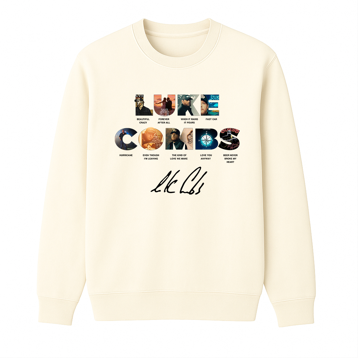 Luke Combs Unisex Cotton Creneck Sweatshirt