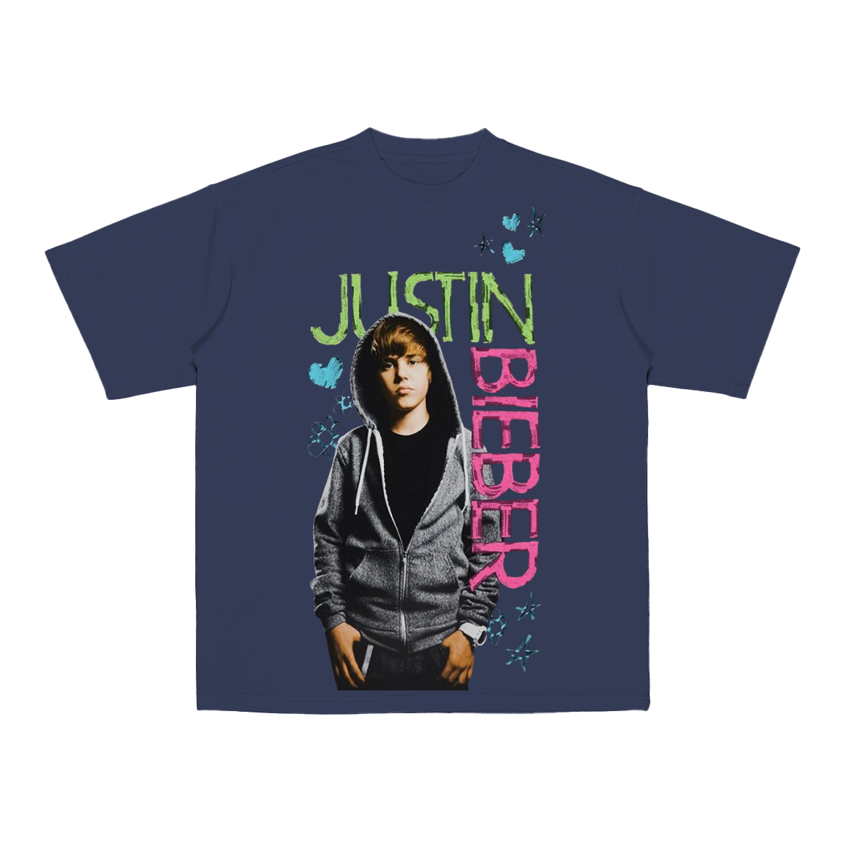 Justin Bieber Hearts & Stars Portrait Cotton Unisex T-shirt