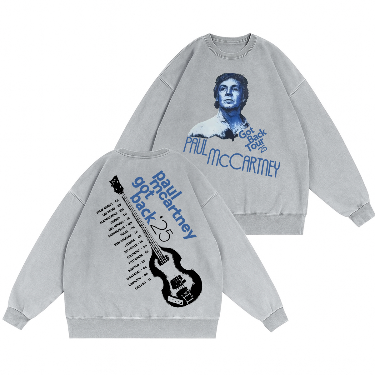 Paul McCartney Unisex Washed Crewneck Sweatshirt
