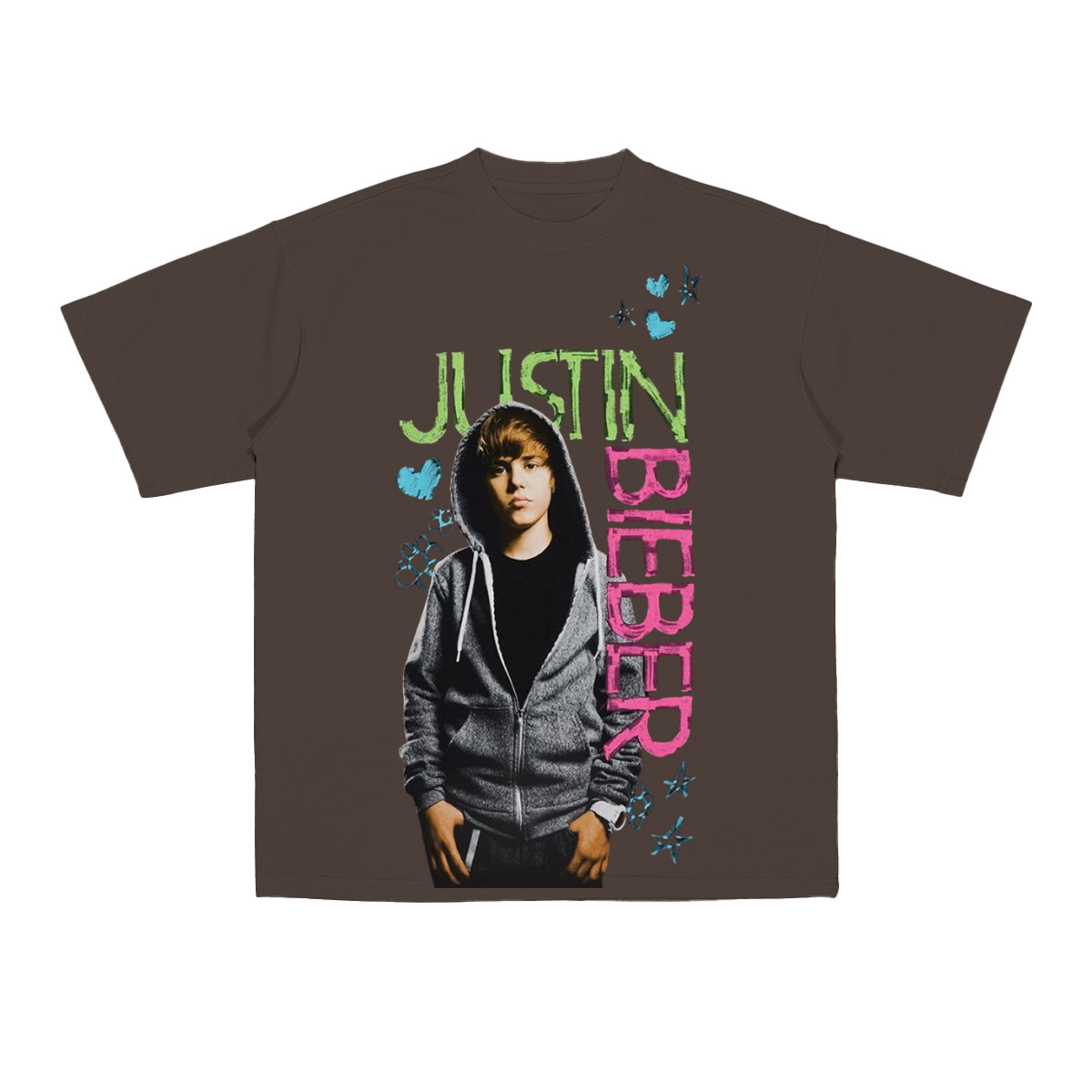 Justin Bieber Hearts & Stars Portrait Cotton Unisex T-shirt