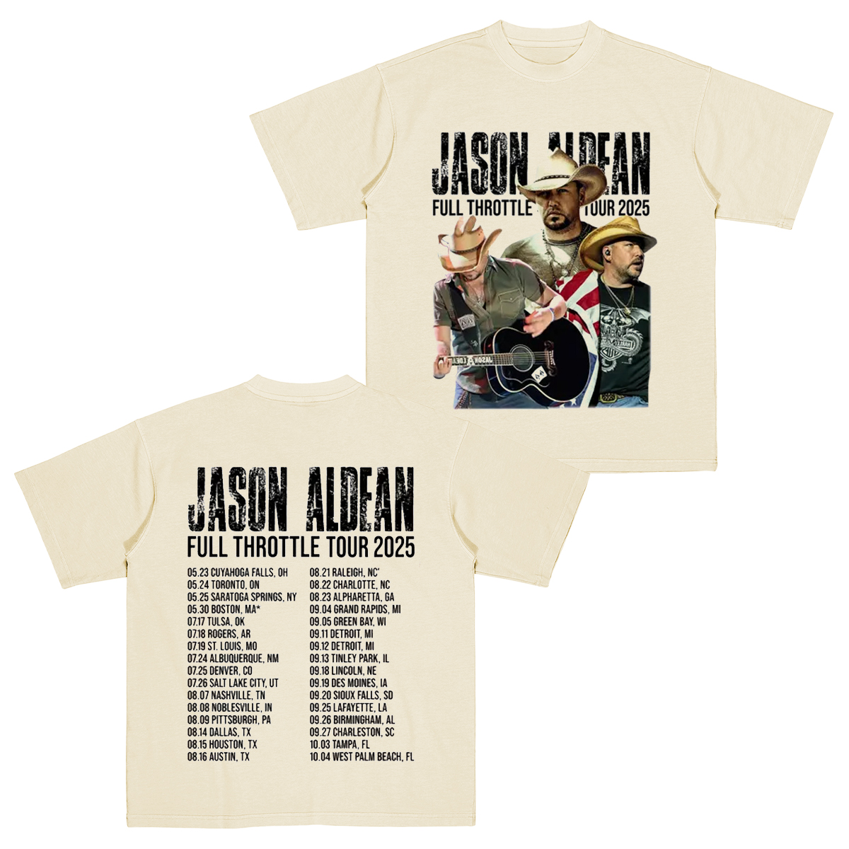 Jason Aldean Full Throttle Tour 2025 Cotton Unisex T-shirt