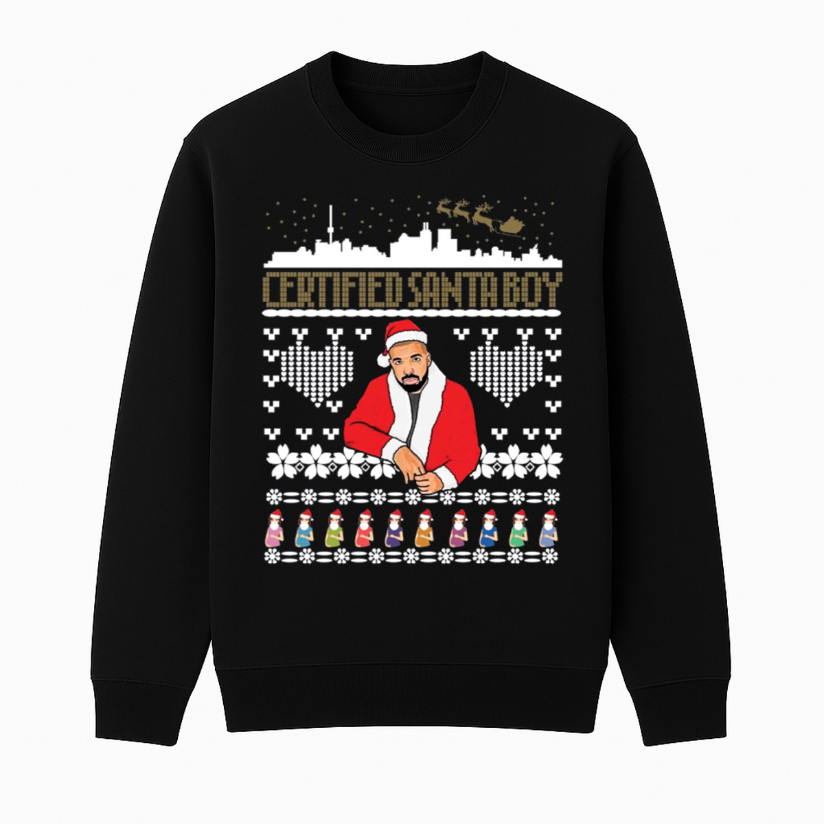 Certified Santa Boy Unisex Cotton Creneck Sweatshirt