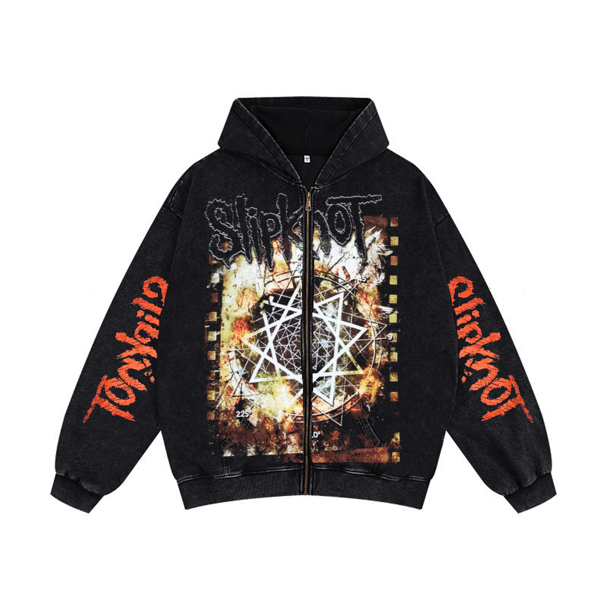 Slipknot Unisex Washed Zip Up Hoodie