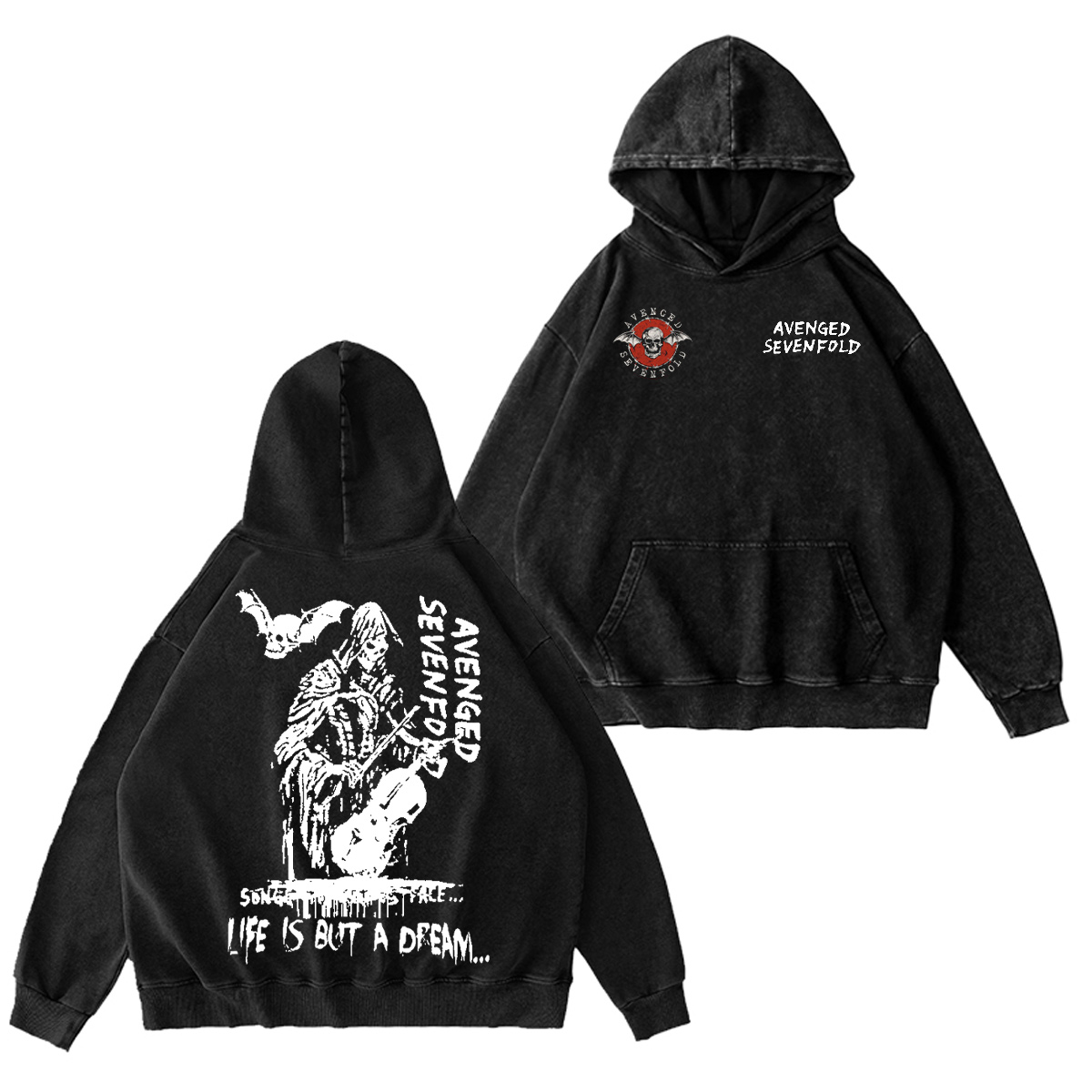 Avenged Sevenfold A7X Washed Unisex Hoodie