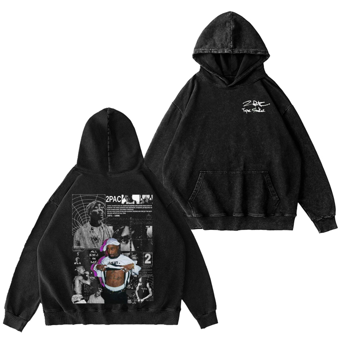 Tupac Shakur Washed Unisex Hoodie