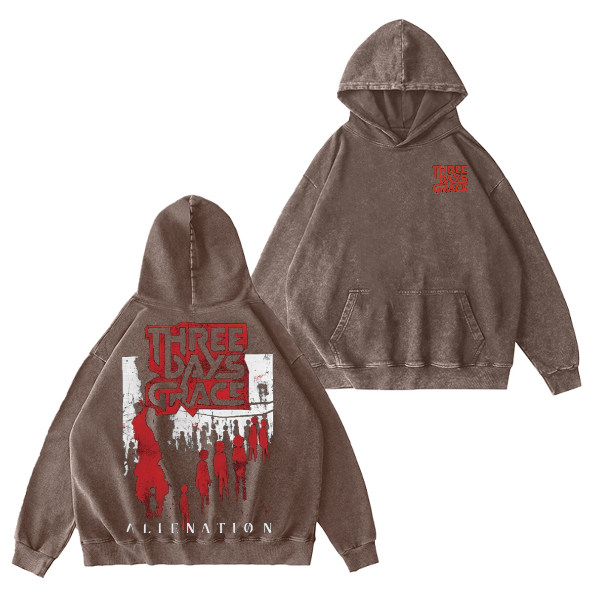 Three Days Grace Unisex Washed Hoodie
