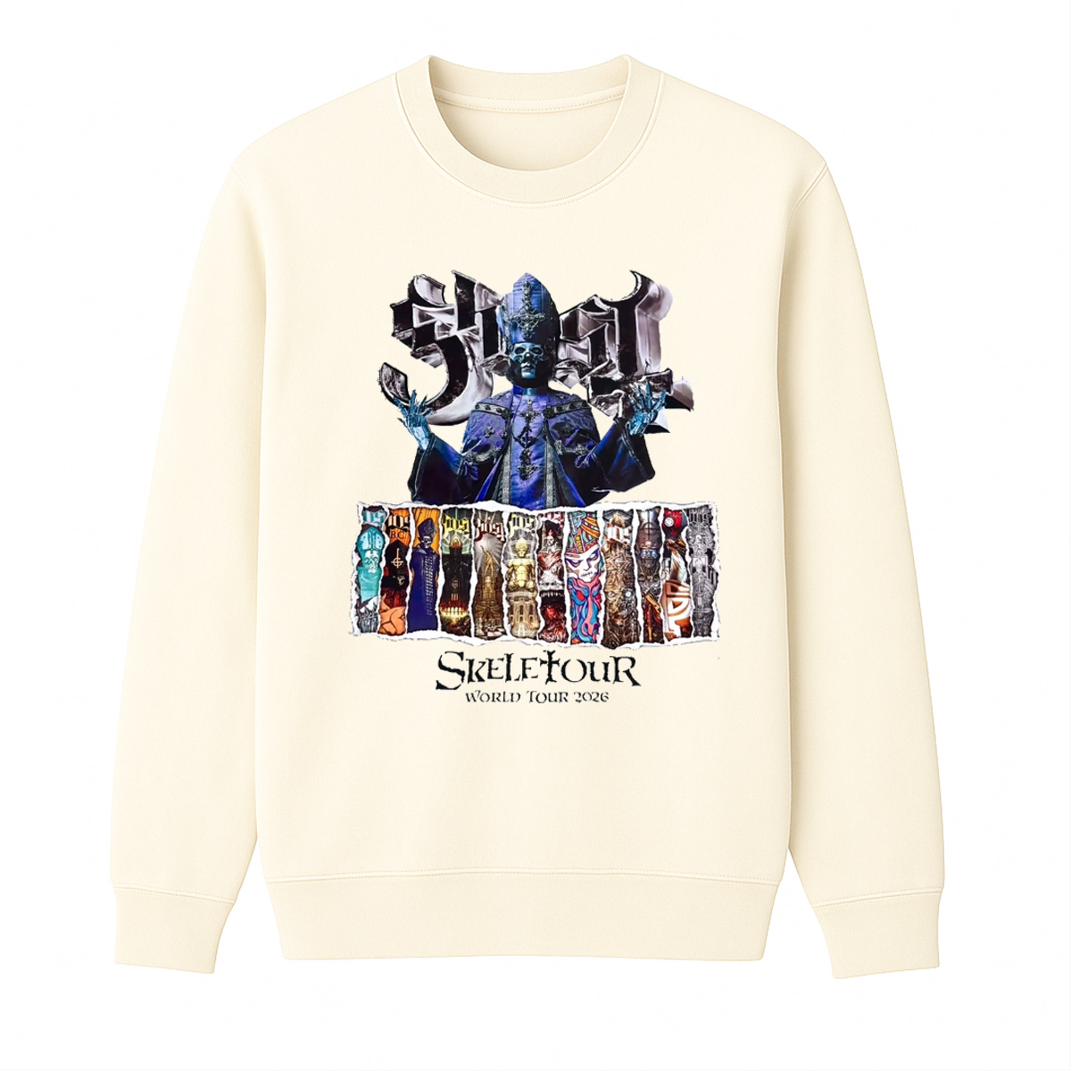 Ghost Skeletour World Tour 2026 Unisex Cotton Creneck Sweatshirt