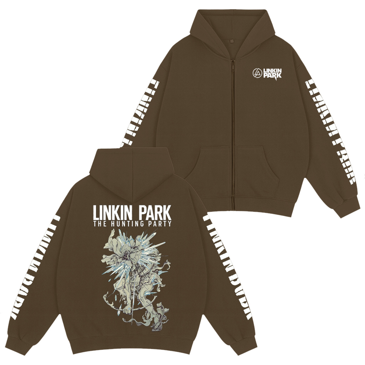 Linkin Park Unisex Cotton Zip Up Hoodie