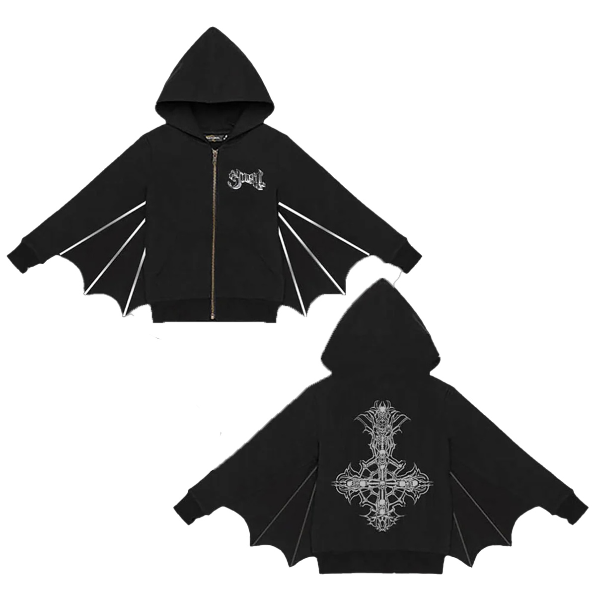 Ghost Unisex Zip Up Hoodie