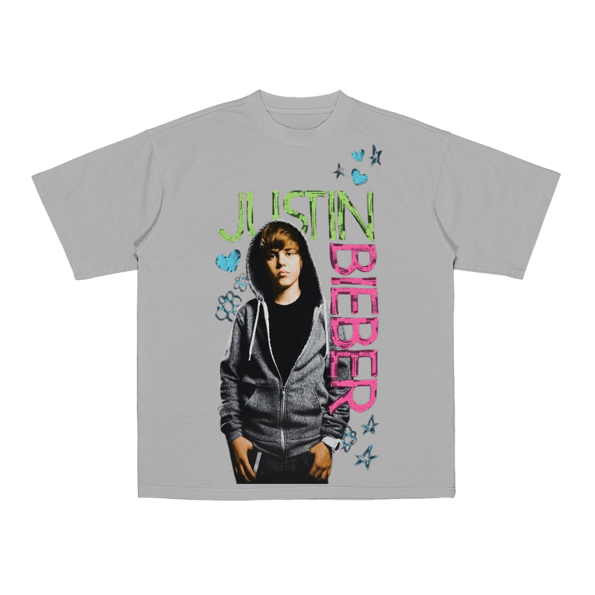 Justin Bieber Hearts & Stars Portrait Cotton Unisex T-shirt