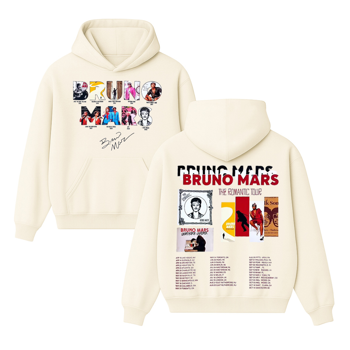 The Romantic Tour Bruno Mars Unisex Cotton Hoodie