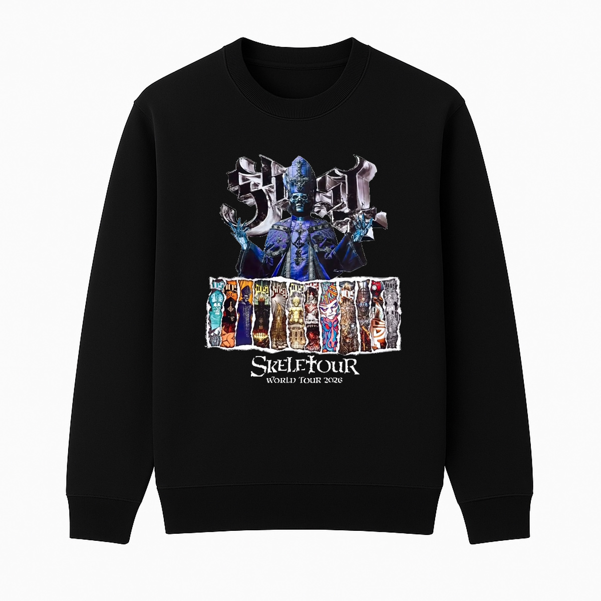 Ghost Skeletour World Tour 2026 Unisex Cotton Creneck Sweatshirt
