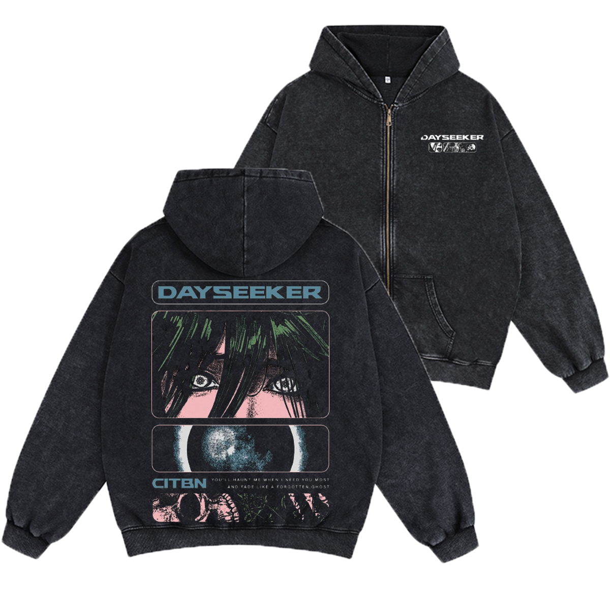 Dayseeker Unisex Washed Zip Up Hoodie