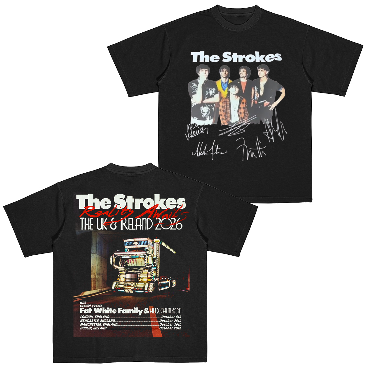 The Strokes will bring the Reality Awaits Europe 2026 Cotton Unisex T-shirt