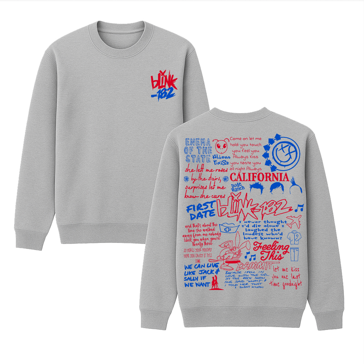 Blink 182 Unisex Cotton Creneck Sweatshirt