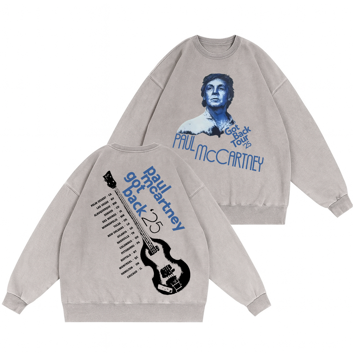 Paul McCartney Unisex Washed Crewneck Sweatshirt