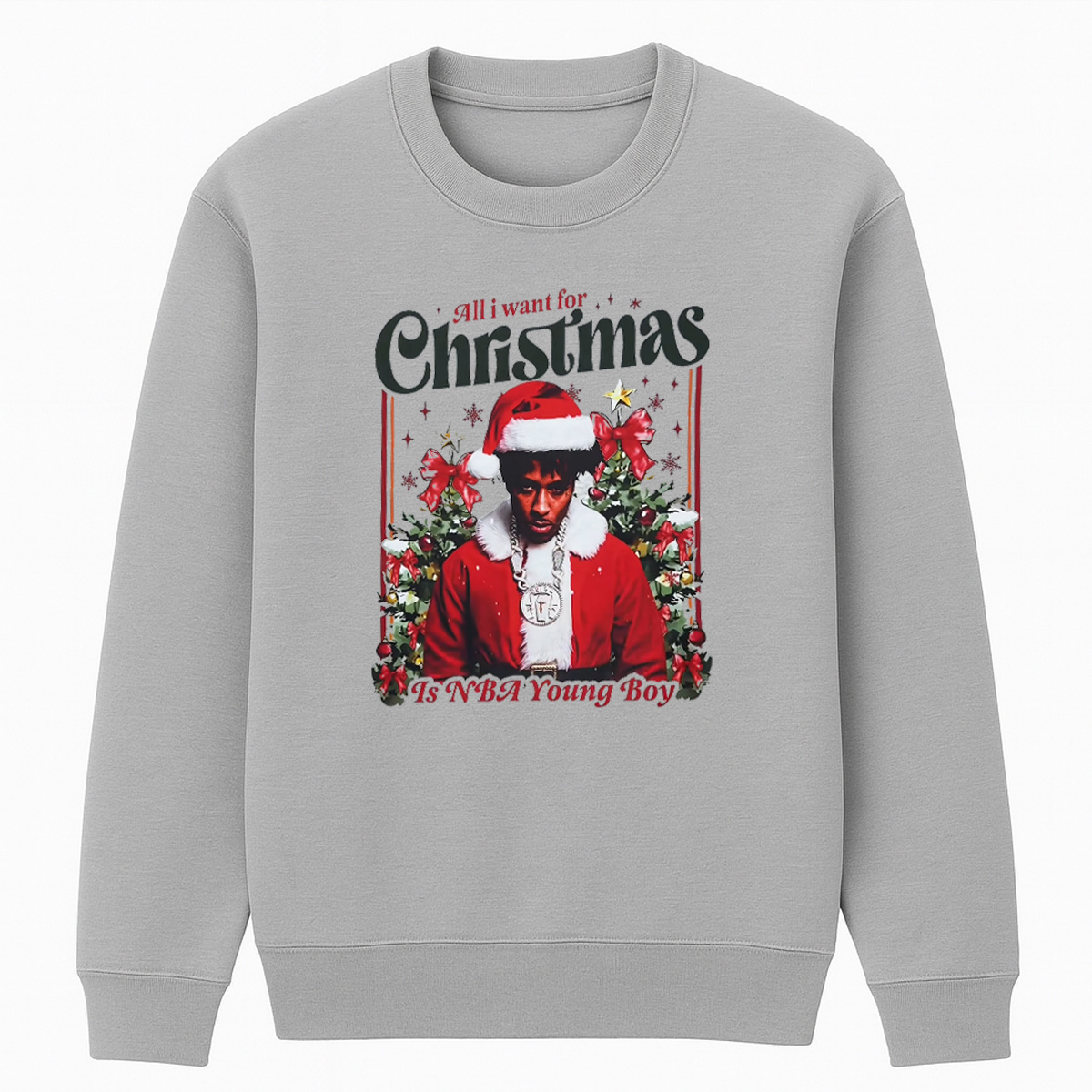 Christmas Is NBA Youngboy Unisex Cotton Creneck Sweatshirt